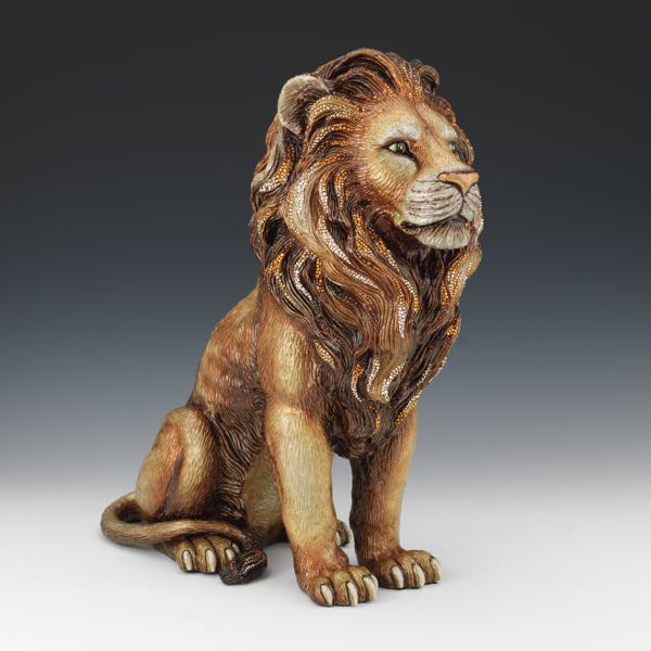 Appraisal: JAY STRONGWATER MAJESTIC LION FIGURINE x x Hand enameled with