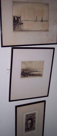 Appraisal: Johnstone BairdBoats at Harbourartist proof etching cm x cm x