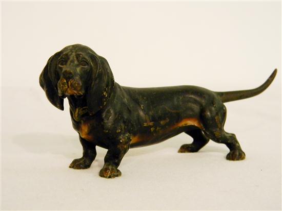 Appraisal: Bronze dachshund '' long loss of paint throughout