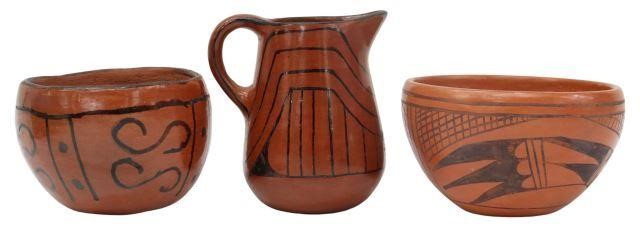 Appraisal: lot of Native American burnished redware pottery each with black