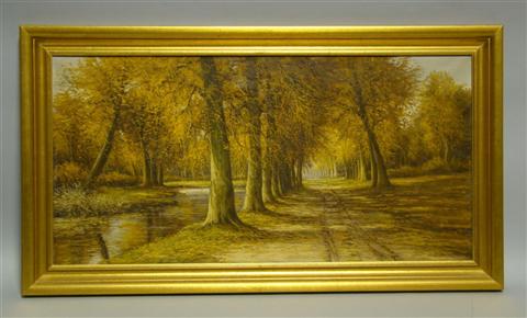 Appraisal: CH BELHMAN DANISH AVENUE OF TREES Oil on canvas x