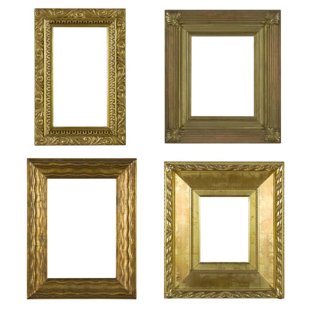 Appraisal: FRAMES Group of Four a Rabbet size x Outside dimensions