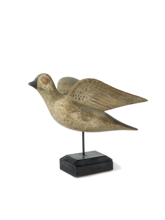 Appraisal: NINETEENTH CENTURY CARVED AND PAINTED STYLIZED FIGURE OF A DOVE