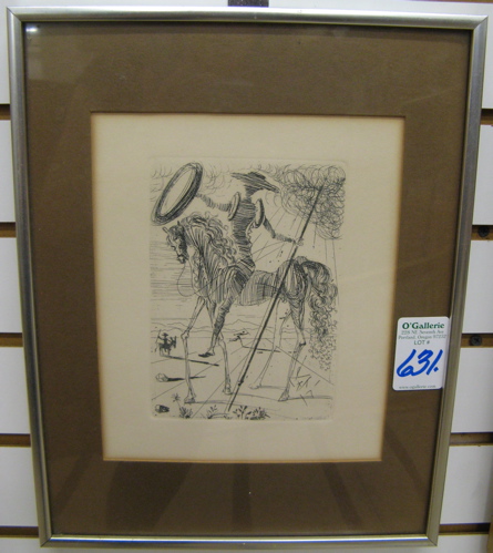 Appraisal: SALVADOR DALI ETCHING DON QUIXOTE Spanish - in by in