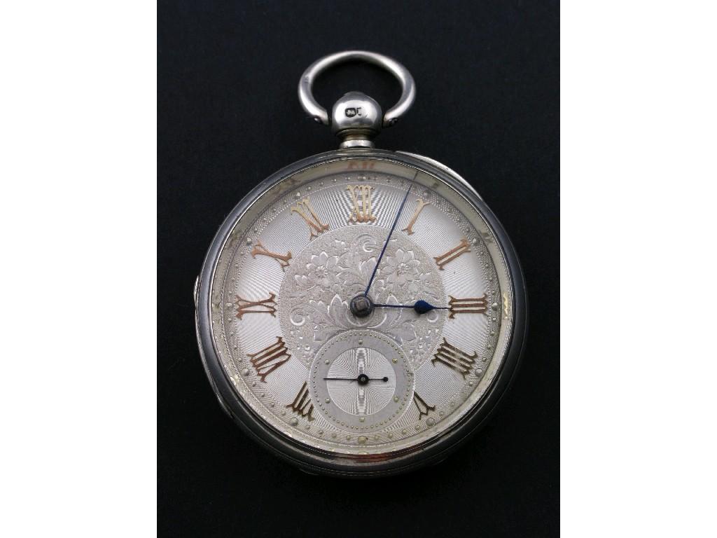 Appraisal: A Victorian silver cased Pocket Watch with floral engraved dial