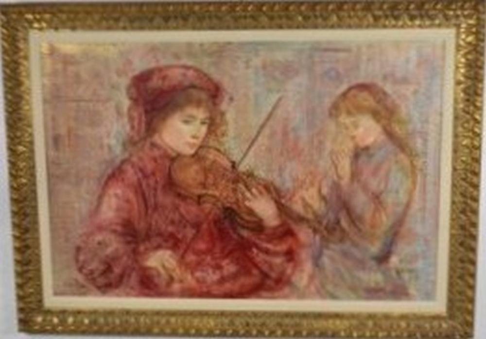 Appraisal: EDNA HIBEL AMERICAN - Violin Player Signed Hibel l l