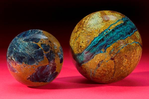 Appraisal: Apatite and Calcite Sphere Brazil The rich blues of the