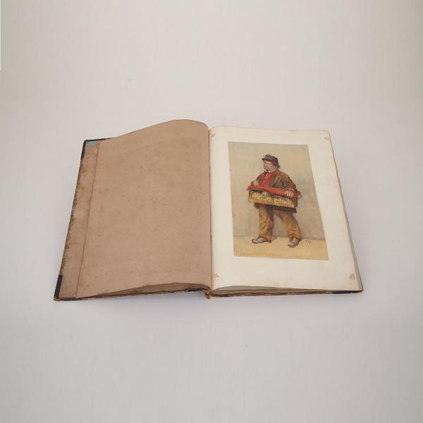 Appraisal: Victorian Scrap book Circa - CONTAINING MOUNTED WORKS WATERCOLOURS DRAWINGS