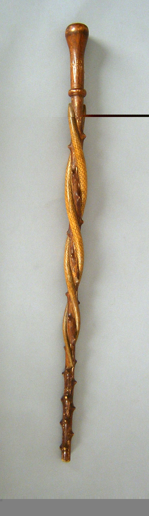 Appraisal: Snake and carved cane early mid th c l