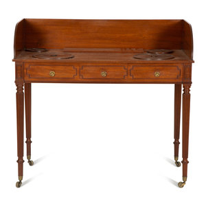 Appraisal: A Regency Mahogany Wash Stand with Original Covers for Bowl