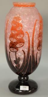 Appraisal: Le Verre Francais Charder large cameo art glass vase Digitale