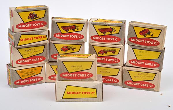 Appraisal: FIFTEEN MIDGET TOYS CO MODELS INCLUDING SERIES B VESPA ECHELLE