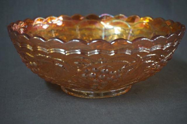 Appraisal: Imperial Grape Cable Carnival Glass Bowl ca Marigold Iridescent Carnival