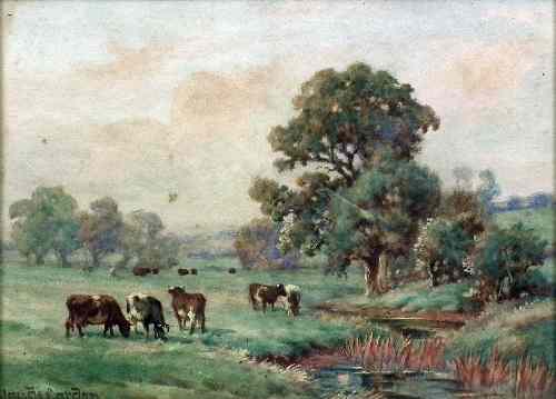 Appraisal: Claude Cardon fl - - Two watercolours - ''Milking Time