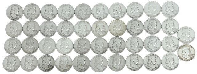 Appraisal: lot of U S Franklin half dollars D D