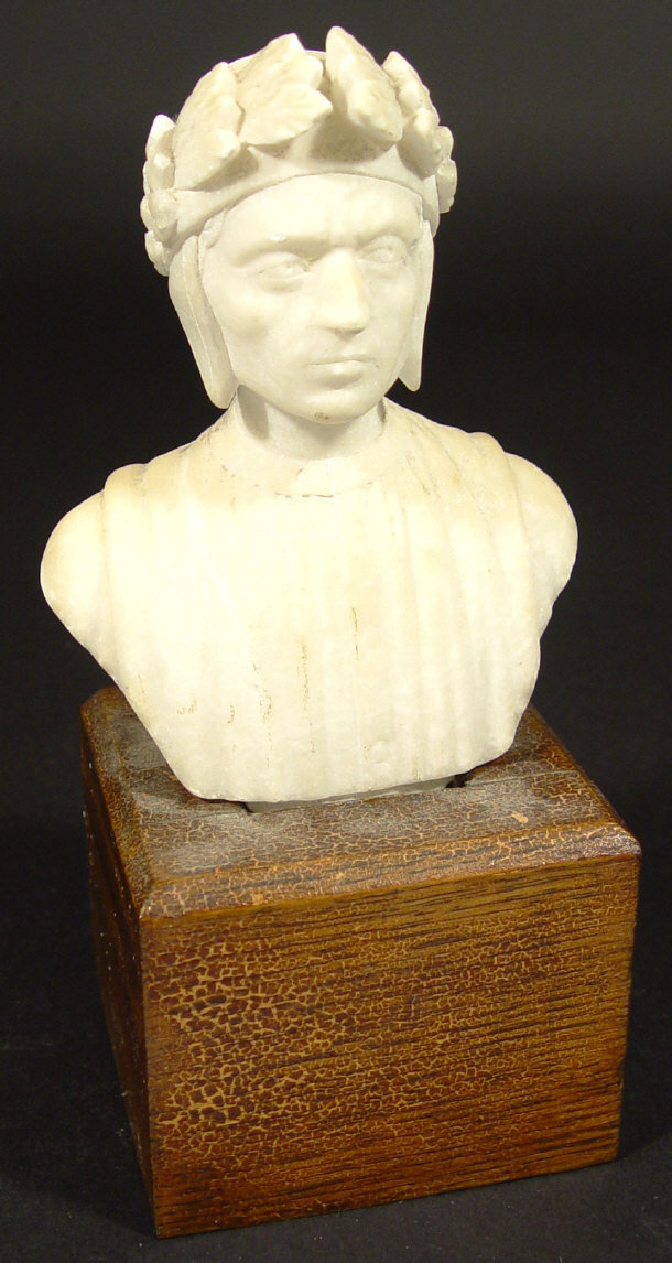 Appraisal: Carved white marble male bust on a wooden stand cm