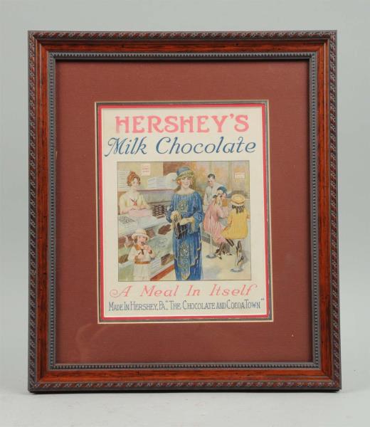 Appraisal: Hershey's Milk Chocolate Framed Cardboard Sign Almost no visible wear