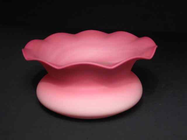 Appraisal: Mt Washington Burmese ruffled rim vase measuring '' wide Pink