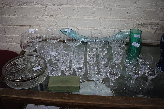 Appraisal: A QUANTITY OF VARIOUS GLASSWARE to include six brandy glasses