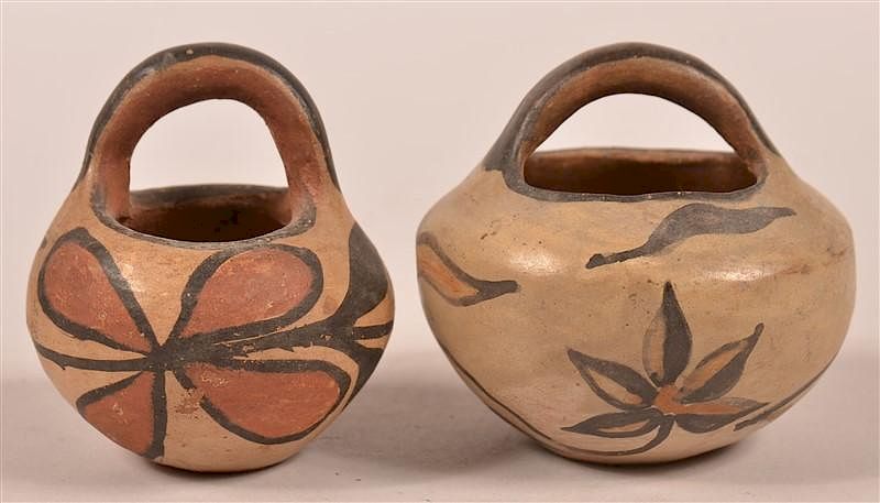 Appraisal: Two Vintage Pueblo Indian Miniature Clay Pots Two Vintage Pueblo