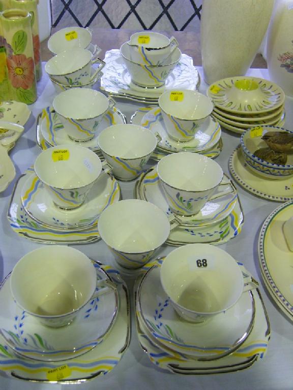 Appraisal: A -place Salisbury china tea service in the Art Deco