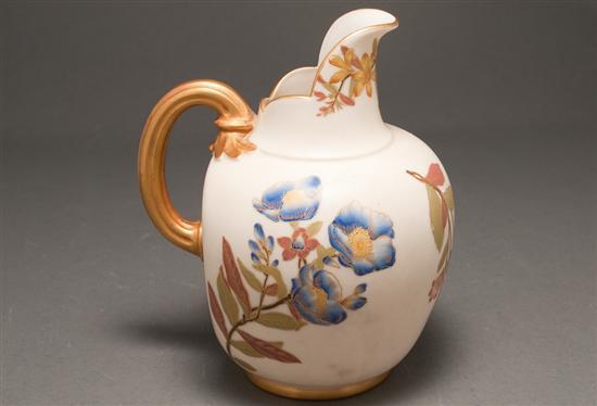 Appraisal: Royal Worcester floral decorated porcelain jug late th century marked