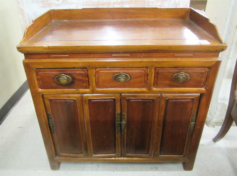 Appraisal: CHINESE SIDE CABINET th century the front having three drawers