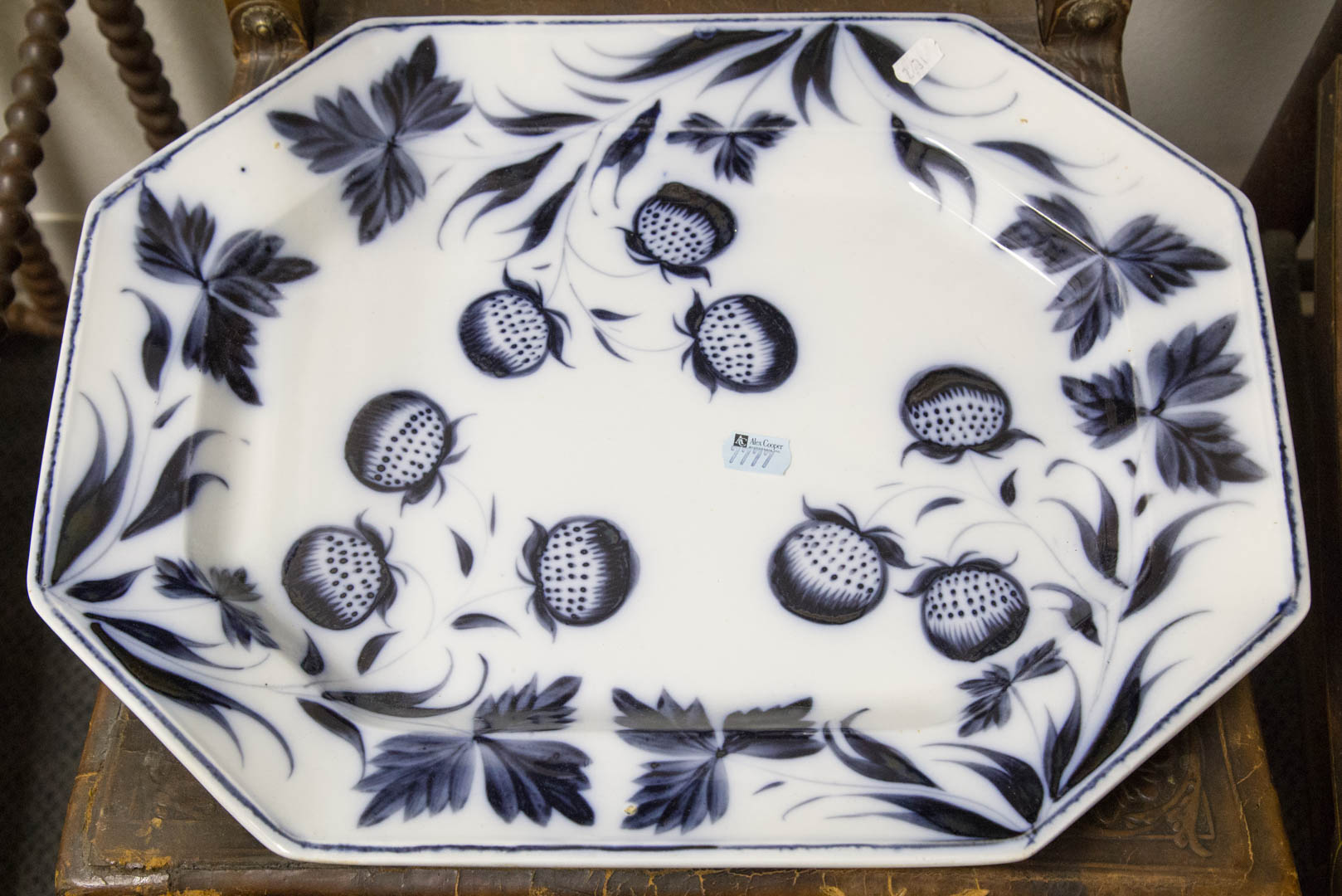 Appraisal: Flow blue style decorated octagonal platter