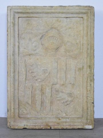 Appraisal: Carved Carrara Marble Coat of Arms Plaque H x W