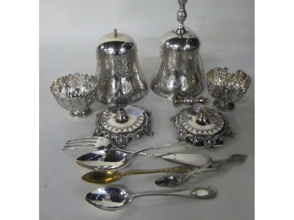 Appraisal: Lot comprising assorted Arabic white metal items - pair goblets