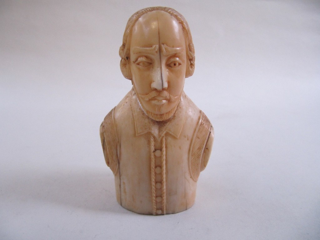 Appraisal: Carved ivory bust - Shakespeare