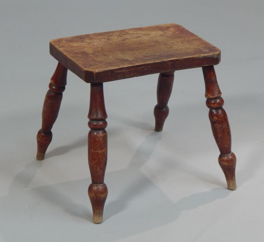 Appraisal: Two similar thC country made stools with a rectangular top