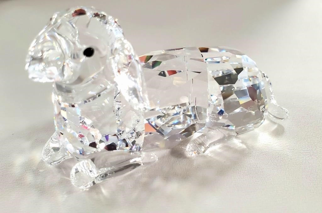 Appraisal: Retired Swarovski Crystal Mother Sheep lying down was introduced in