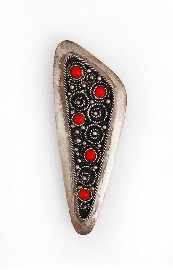 Appraisal: A sterling silver red coral set brooch length approximately mm