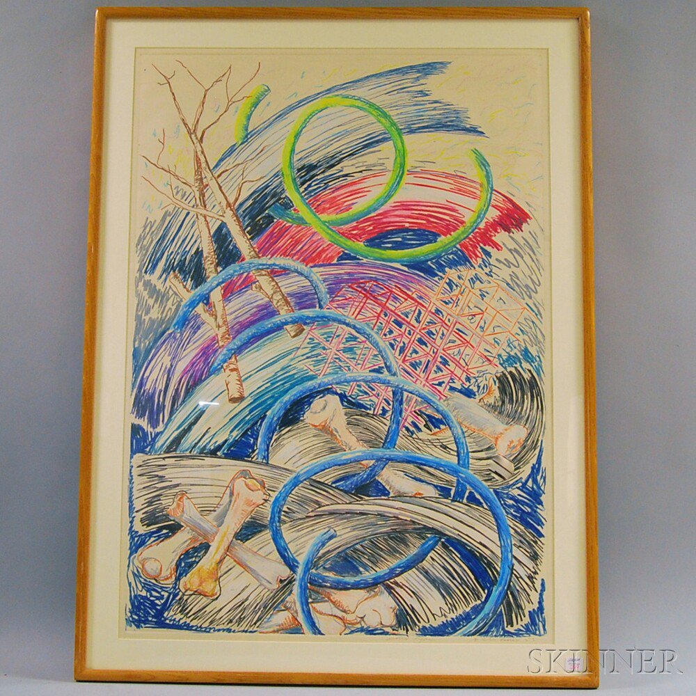 Appraisal: Dennis Croteau American th st Century Untitled Abstract Inscribed signed