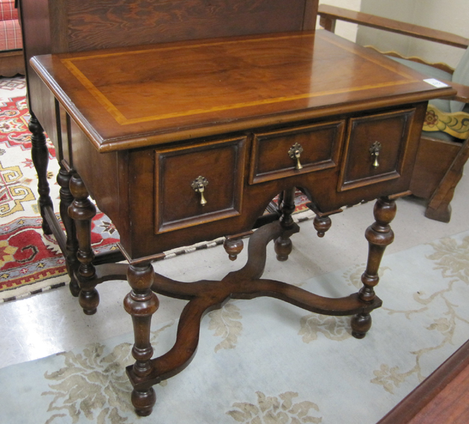 Appraisal: WILLIAM MARY STYLE LOWBOY WRITING TABLE English th century having