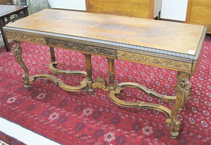 Appraisal: LOUIS XIV REVIVAL STYLE SOFA TABLE American c 's having