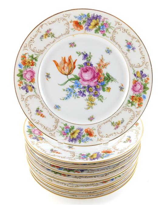 Appraisal: Eleven P T Tirschenreuth Bavaria dinner plates with Dresden type