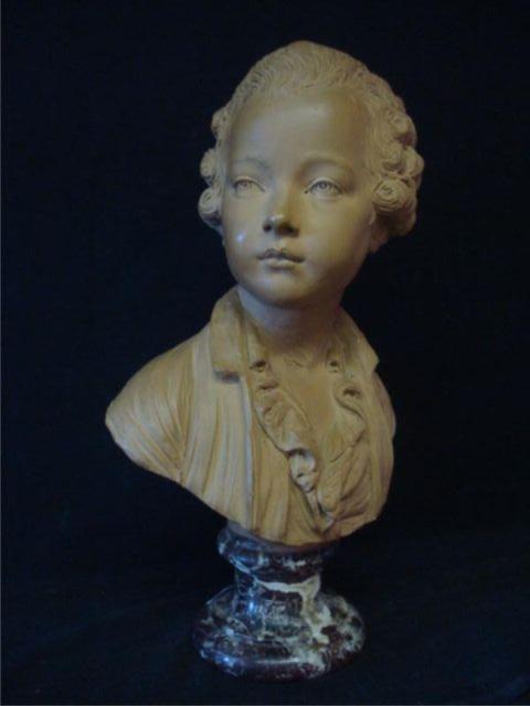 Appraisal: Bisque Bust of Boy after Houdon on Variegated Marble Base