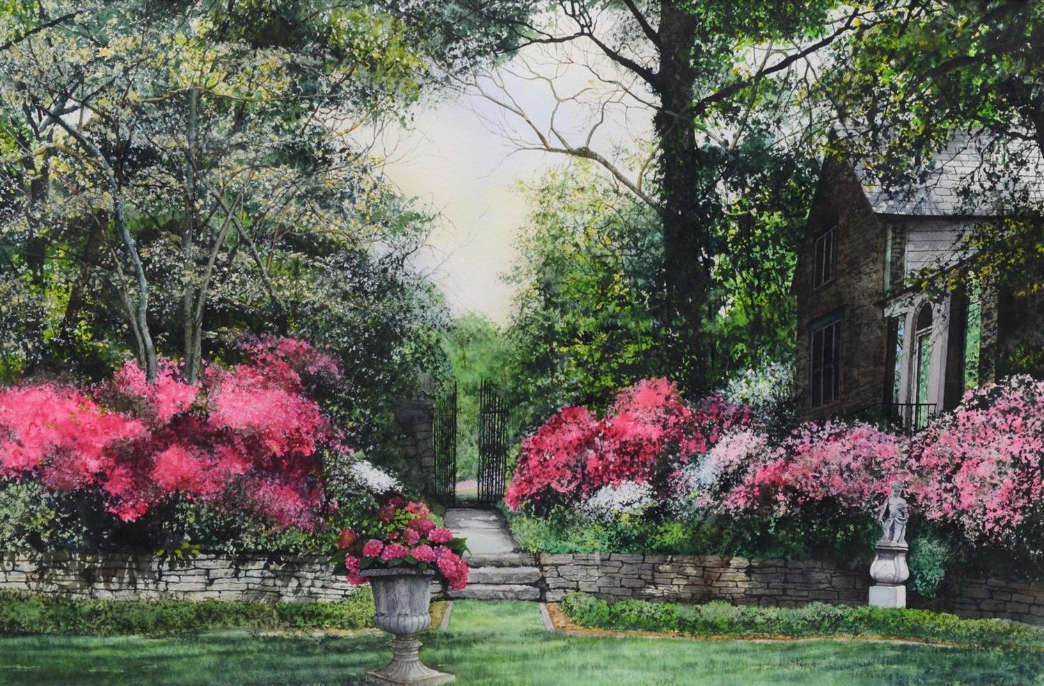 Appraisal: Nancy Cunningham American PA th Century watercolor Garden signed lower