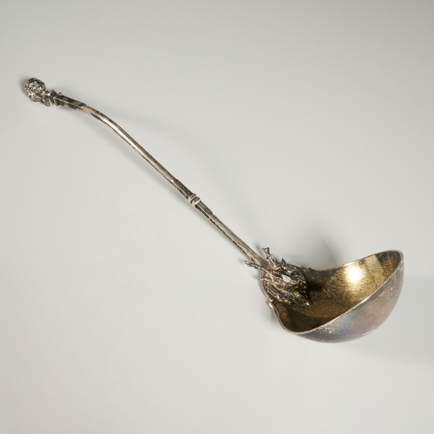 Appraisal: LARGE GORHAM 'SAXON STAG' SILVER SOUP LADLE Mid- th c