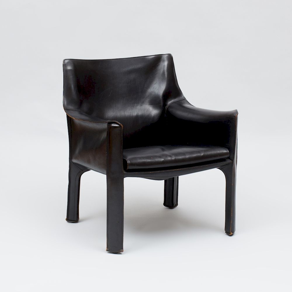 Appraisal: Mario Bellini Leather 'Cab' Arm Chair for Cassina Marked on