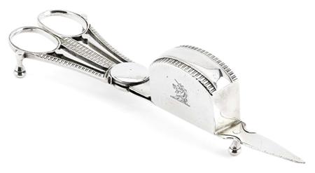 Appraisal: A pair of George III silver candle trimmers William Bateman