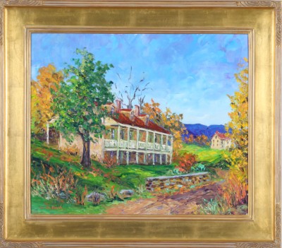 Appraisal: House in Finesville New Jersey Fall oil on canvas x