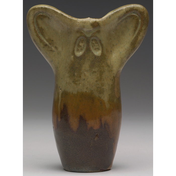 Appraisal: AET Tile Co vase bat form covered in a tan