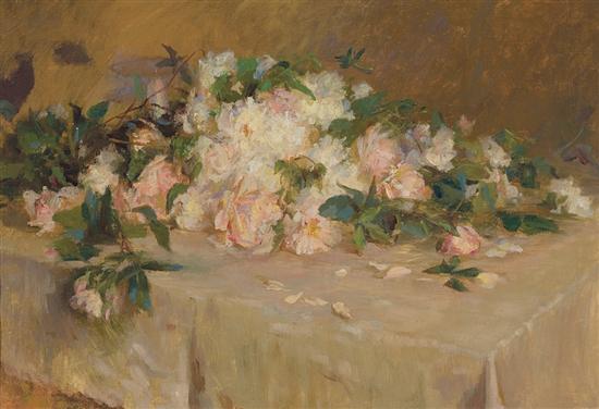 Appraisal: WILTON ROBERT LOCKWOOD American - Roses on a Tabletop oil