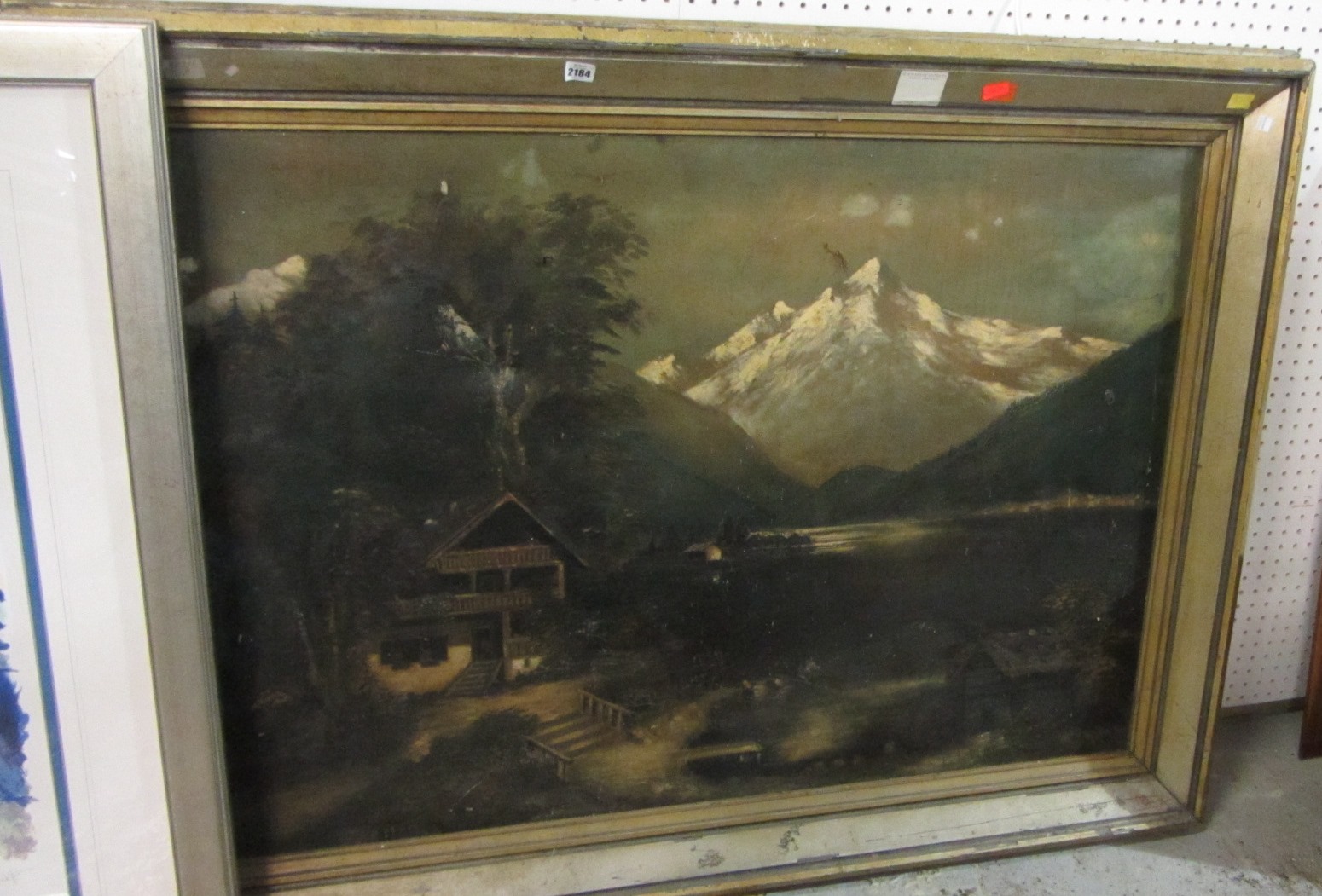 Appraisal: Continental School th century Alpine landscape oil on canvas