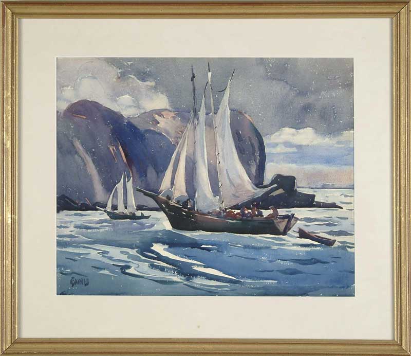 Appraisal: GEORGE PEARCE ENNIS American - SAILING OFF BLACK HEAD MONHEGAN