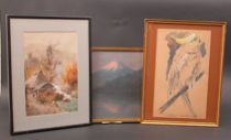 Appraisal: Trio of Decorative Works on Paper This grouping of decorative