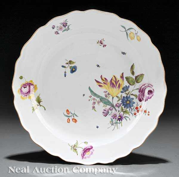 Appraisal: A Meissen Gilt and Polychrome Porcelain Platter th c underglaze